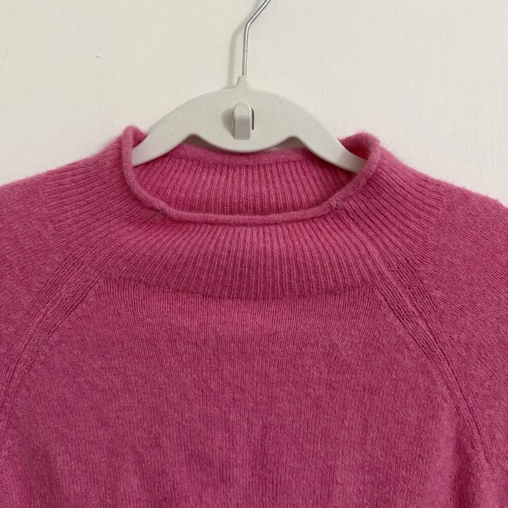 J. Crew Sweater Women Small Pink Supersoft Yarn Wool Alpaca Blend Rollneck BD613